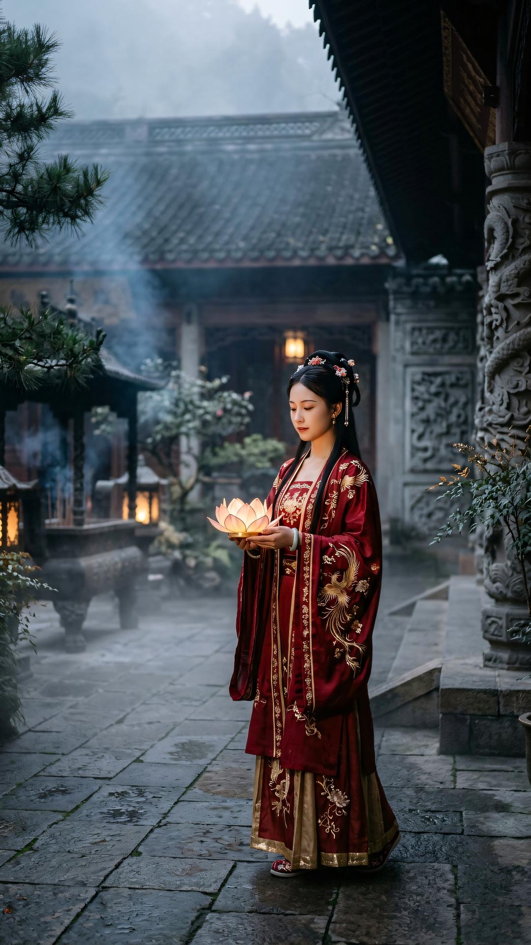 一念心清净，莲开满座香。莫道归家远，灵山在目前。