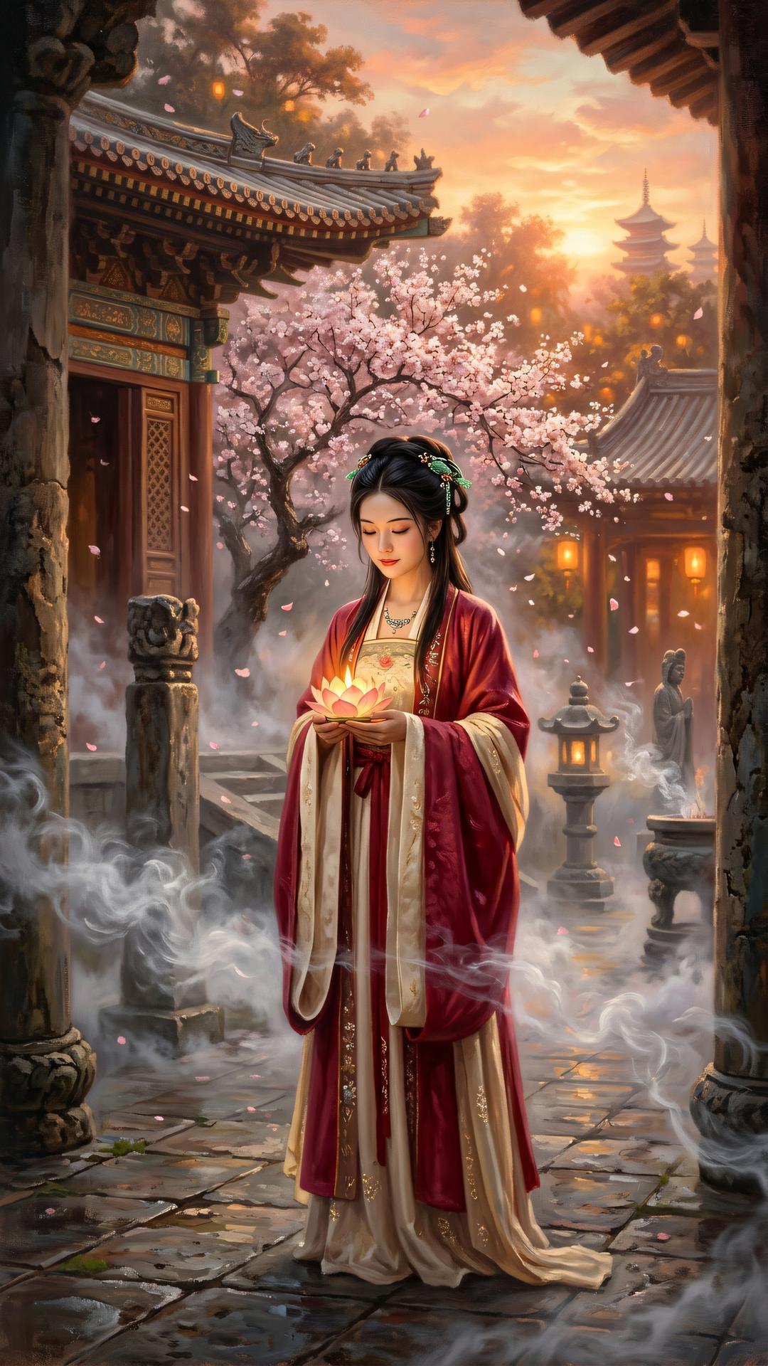 万物荣枯皆有常，清明微雨悟真如。世间纷扰随风去，心灯一盏照归途。
