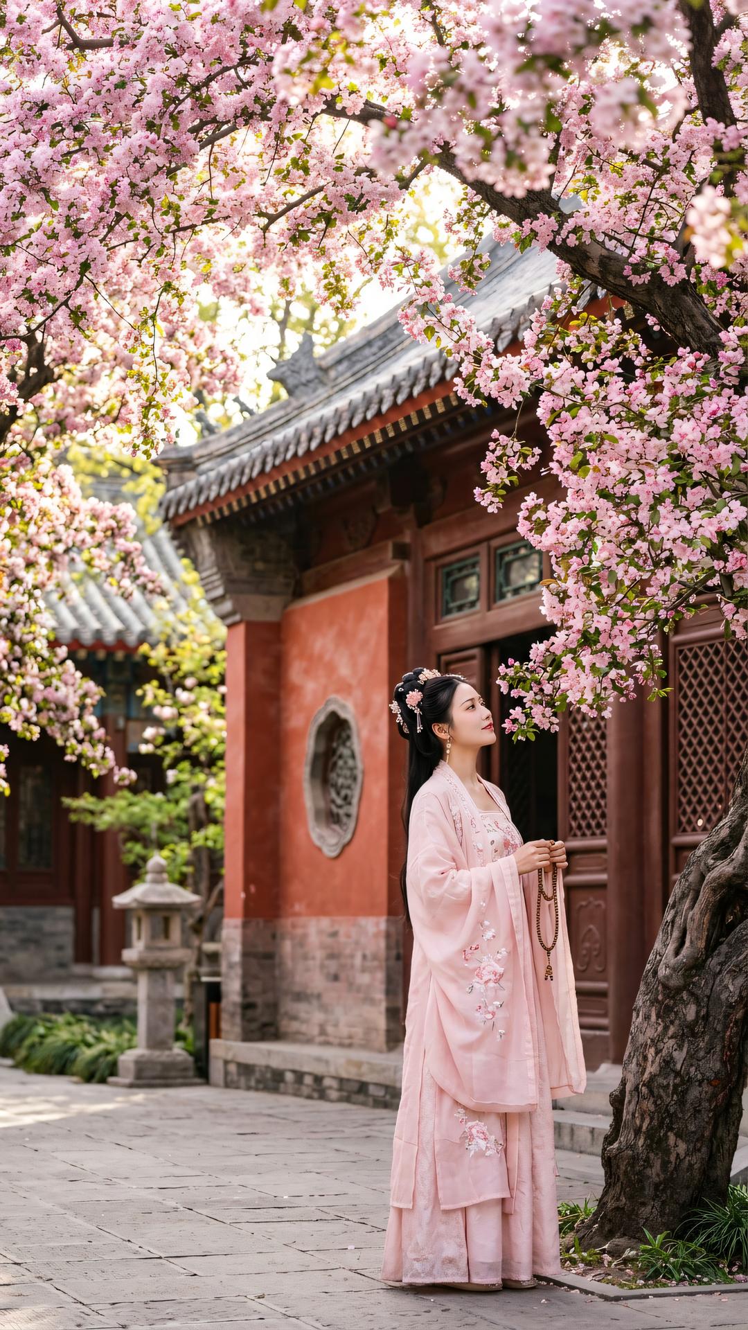 海棠影落春归处，万事纷纭心自闲。莫向花间寻冷暖，清净本性即灵山。