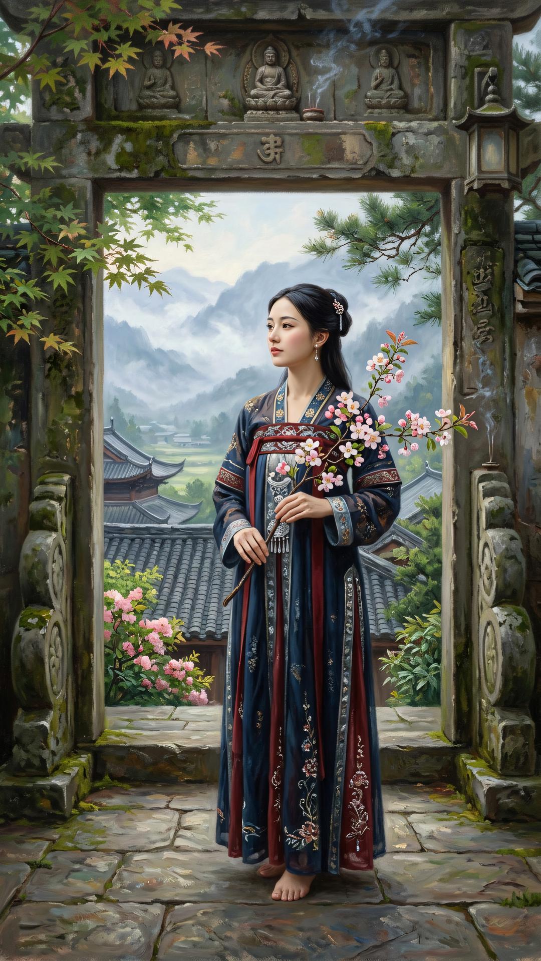 本自无踪迹,离合见真源。百花发时无私意,方寸清净即是家。