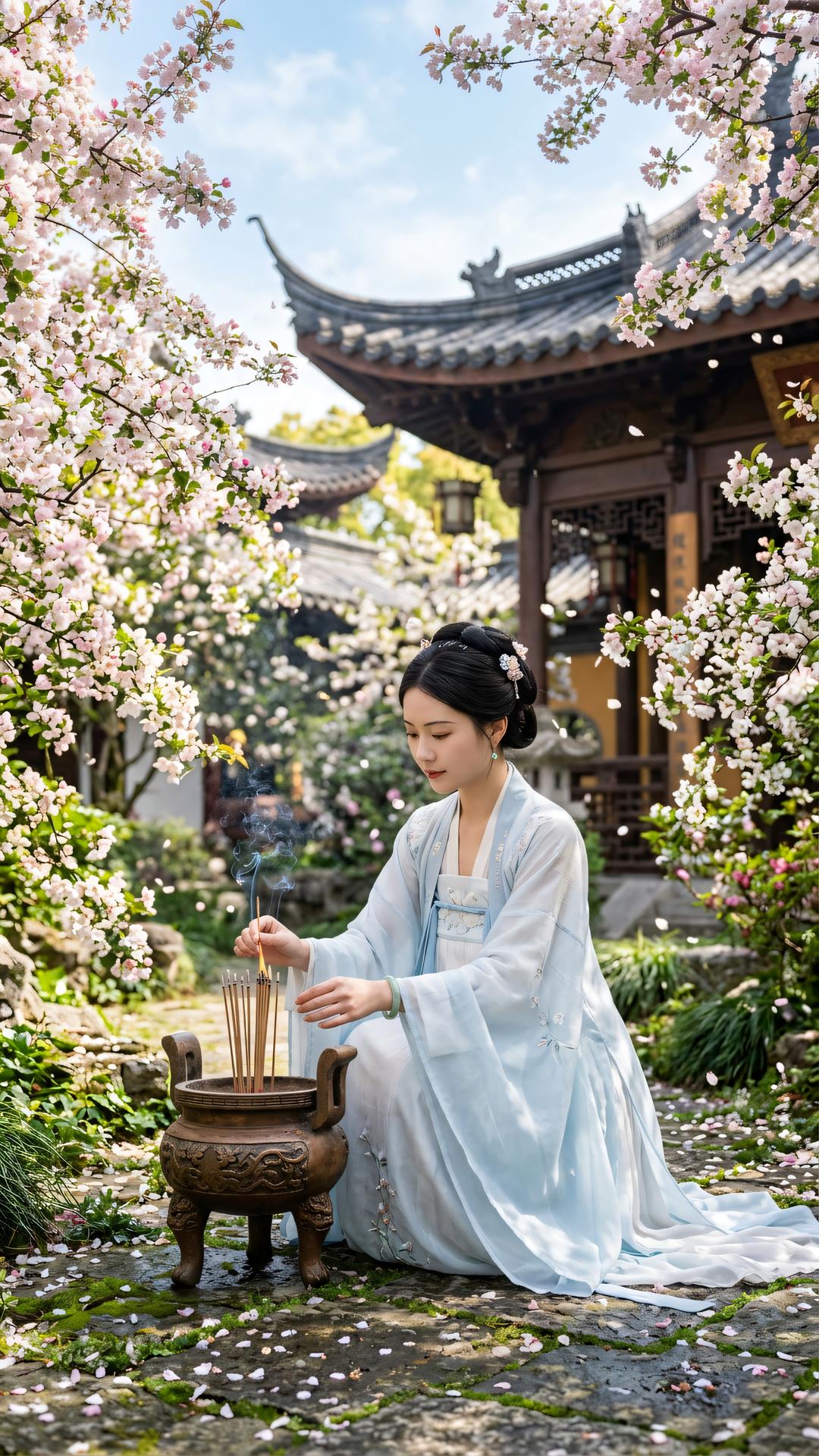 莫向灵山求远觉，且随春色付深情。百年迁徙弘宏愿，满树海棠映本心。