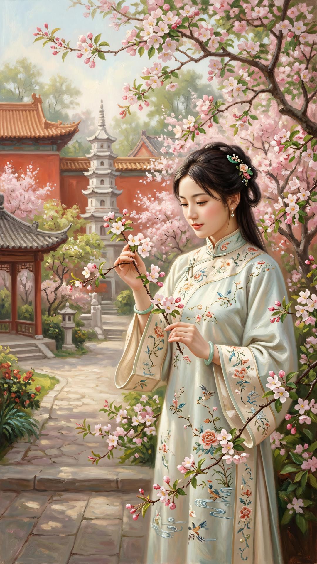万象森罗映远空，随缘赴感不离宗。根扎深山心许国，一枝红药对春风。
