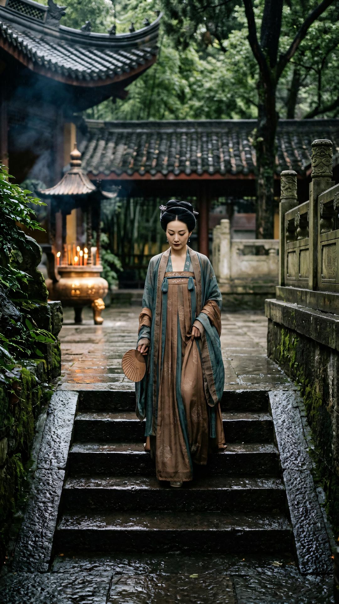 世间纷扰总如烟，雨后空山意自闲。莫向纷华寻解脱，慈悲一念定波澜。