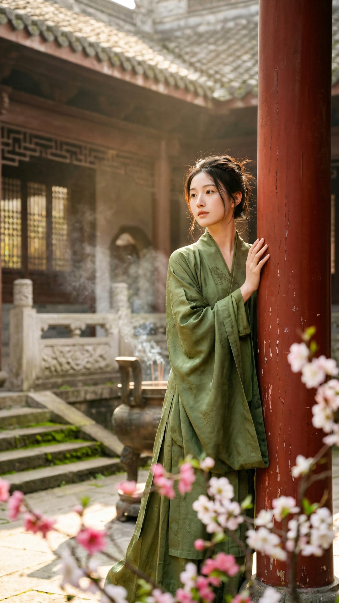 春入花梢红欲燃,法身原不在尘边。随缘应物无边境,一念清净化大千。