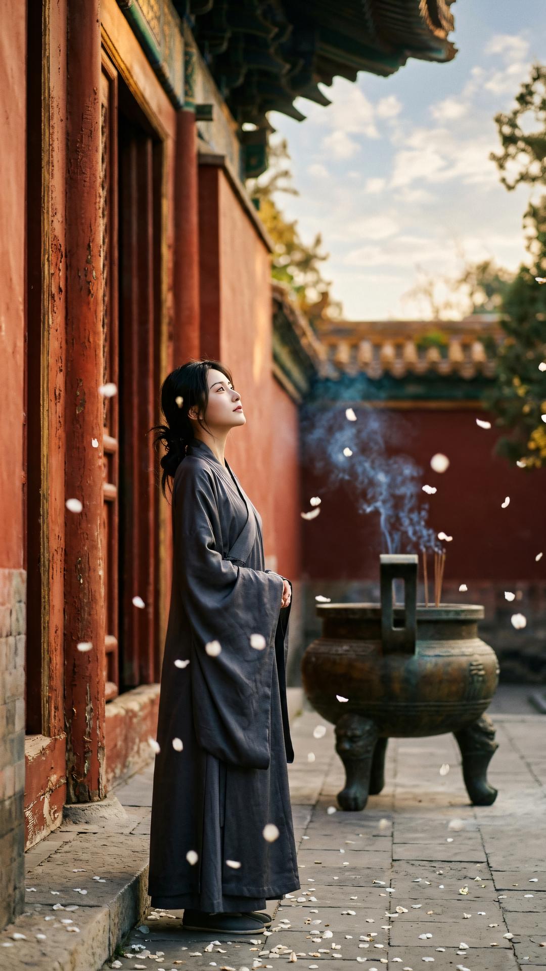 虚空无碍，觉海澄圆。步履穹苍处，本心常在定。