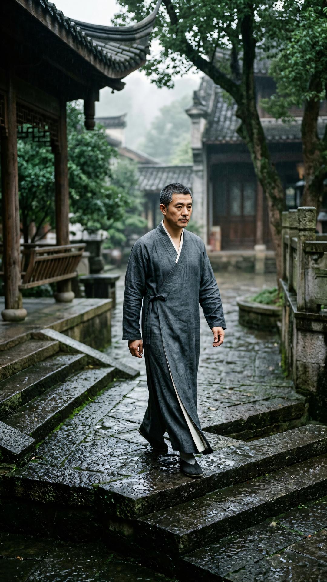 卸却樊笼名利客,归来依旧法中王。无我方能施大愿,惜福常念众生忙。