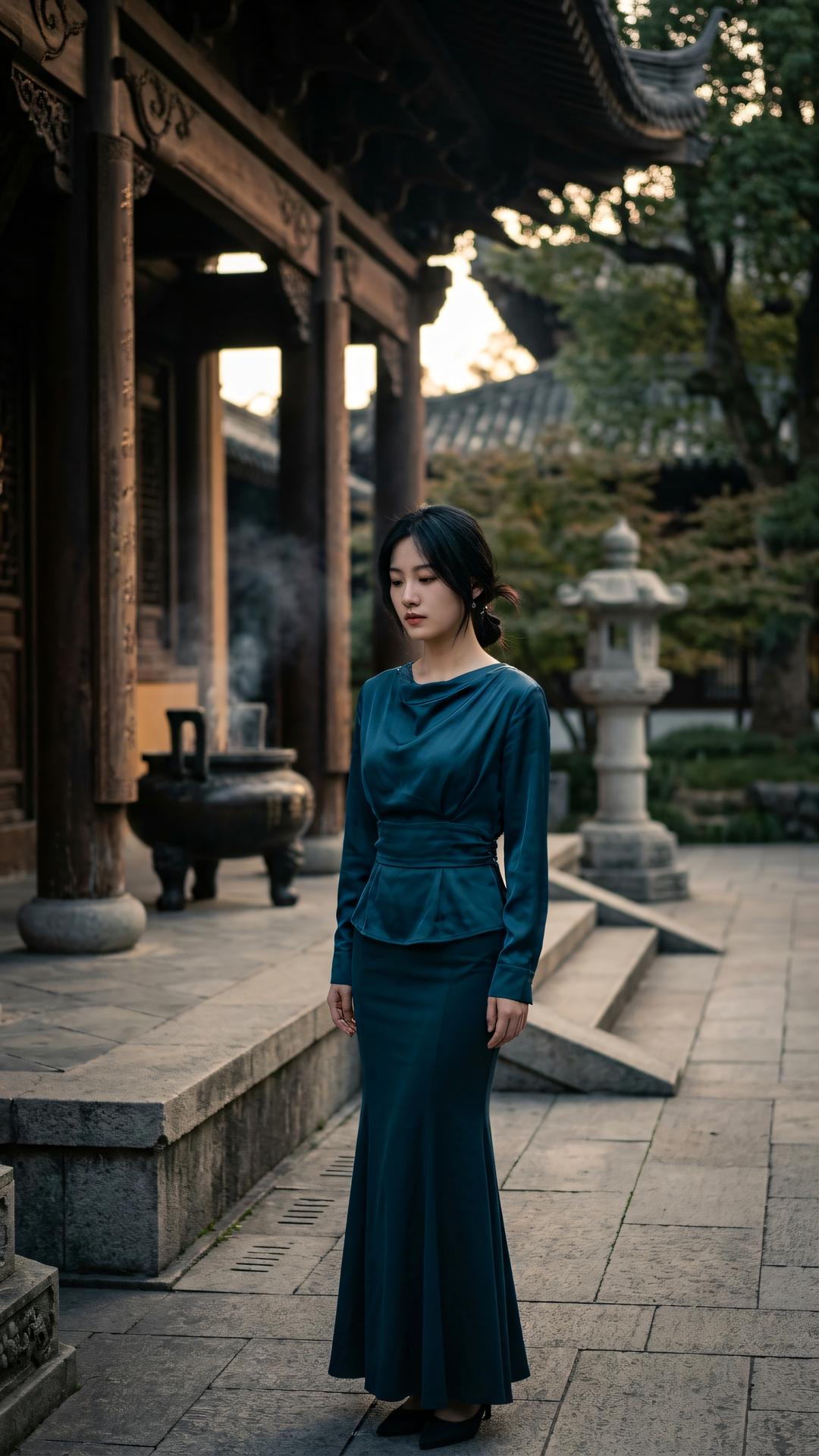 息念投诚礼药师，色身无恙即神池。行禅步稳身心健，莫向尘中怨皱眉。