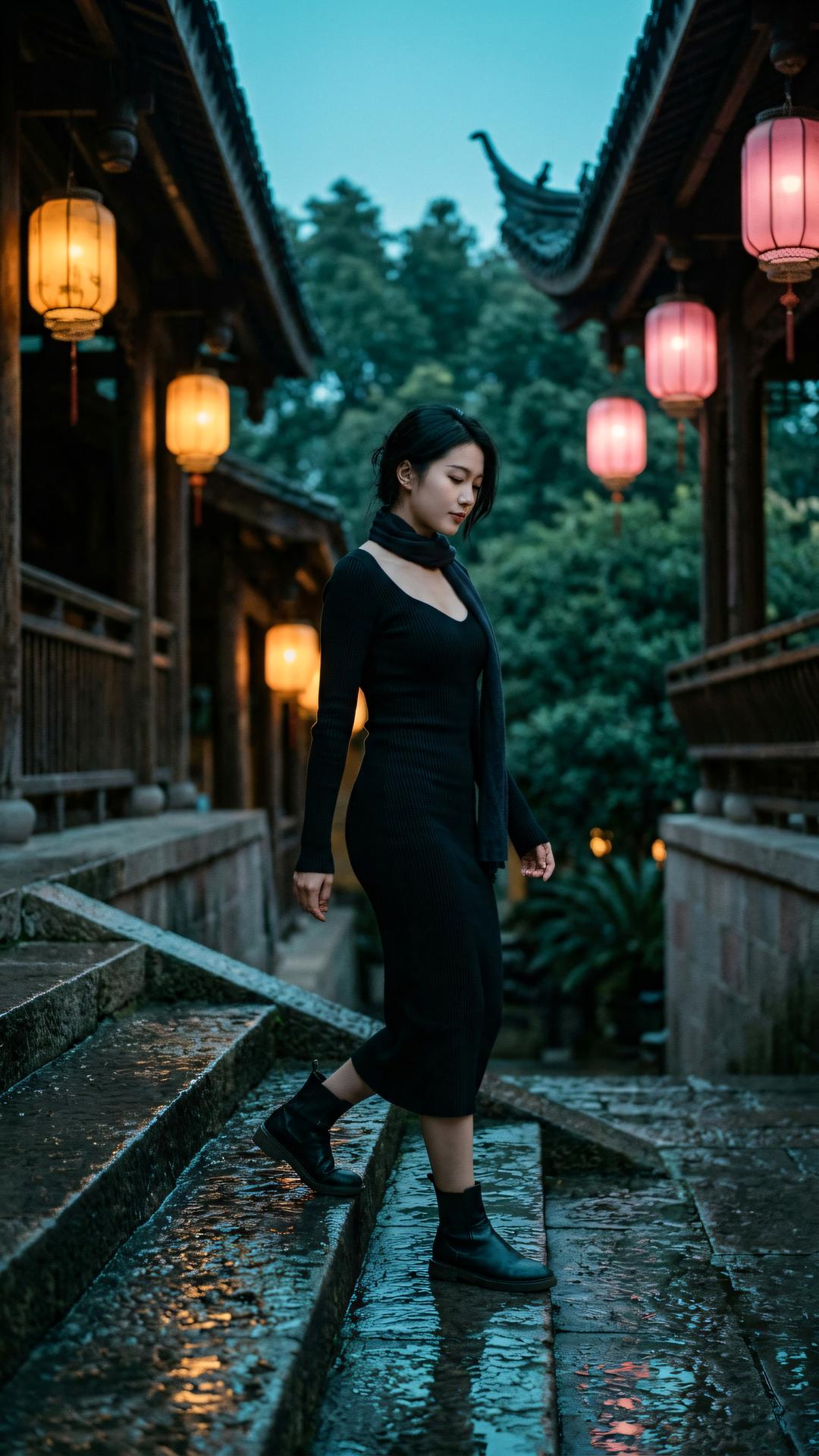 莫向心外求圆满,当前即是解脱场。风吹竹叶声声碎,不碍寒潭映月光。