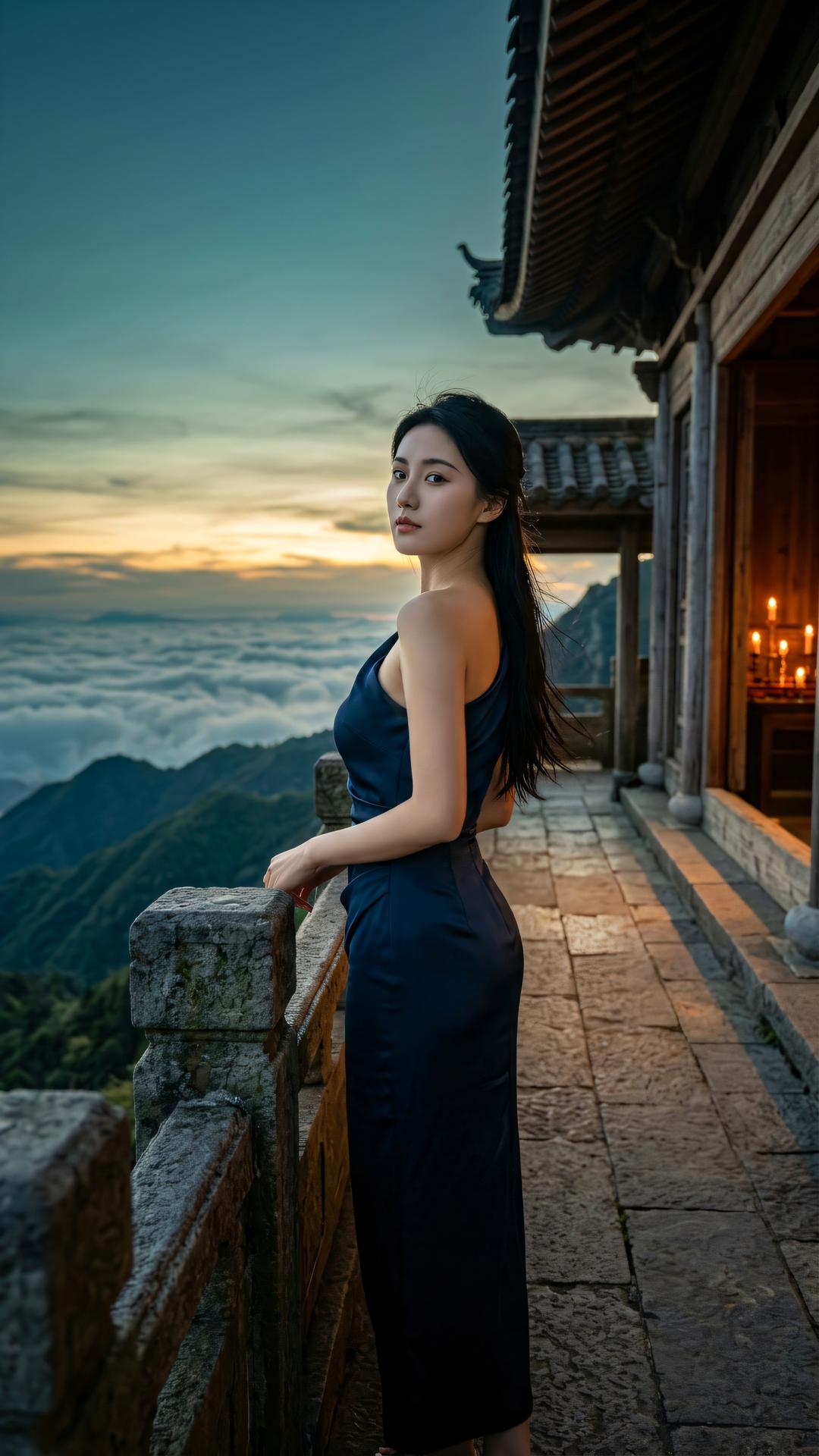 万里无云万里天，何须执念旧时烟。心归当下随缘去，一步清风一步莲。