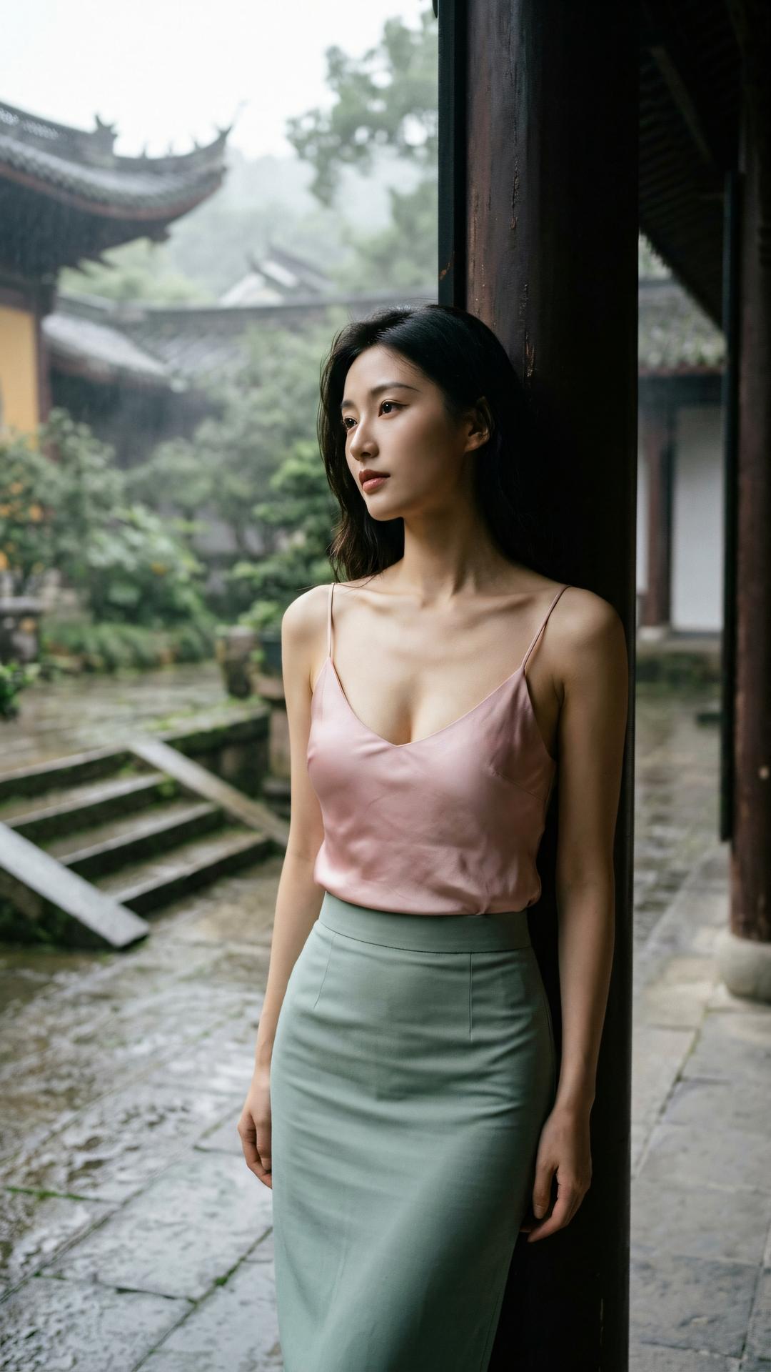 雨后长空心自远，何须执意满乾坤。当下清凉境，莫寻旧梦痕。